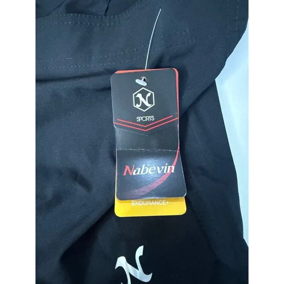 Nabevin Womens Black Board Shorts Swim Trunks Endurance+ Lace Up Size XL New - Picture 5 of 8